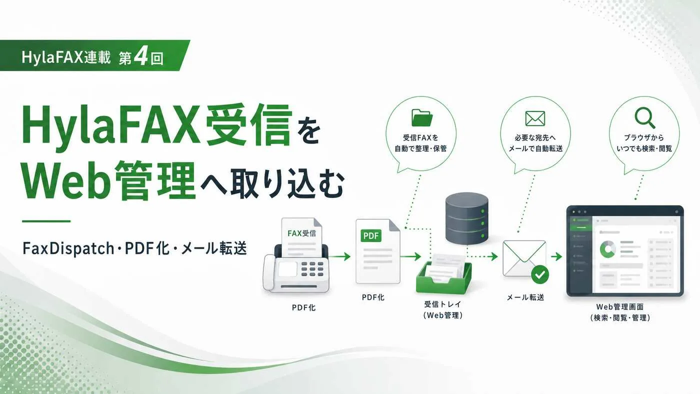 HylaFAX受信をWeb管理へ取り込む連載第4回アイキャッチ